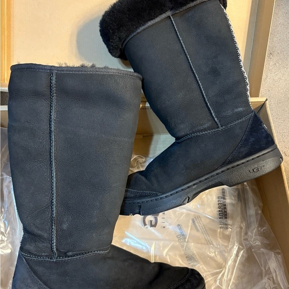 UGG Black Boots with Silver and White Embroidered Accents - Picture 3 of 5